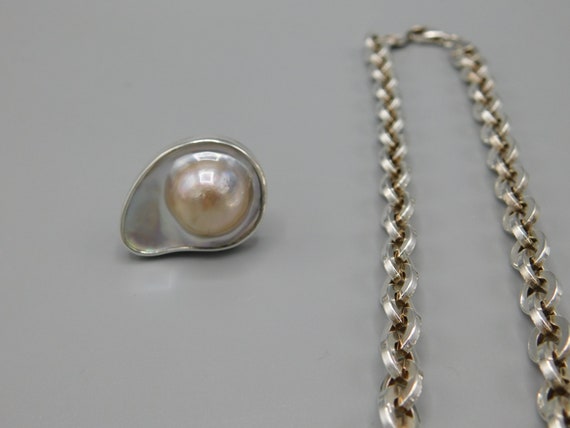 Sterling Silver and Mother of Pearl Necklace and … - image 6