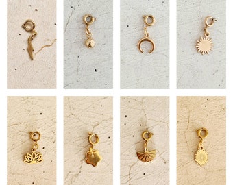 Gold-tone stainless steel mini charms