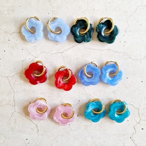 Acetate Flower Hoop Earrings