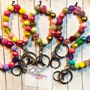 Handmade bracelet keychain/ Bangle Keychain/ Beaded Bracelet Keychain