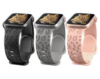 Leopard Print Engrave watch band Apple watch 38mm/40mm/41mm compatible Cheetah print