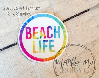 Beach Life sticker | vinyl sticker | waterproof and weatherproof | laptop decal | water bottle decal