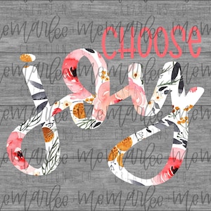 Pink Choose Joy PNG Printable Digital Download Clipart Sublimation Design