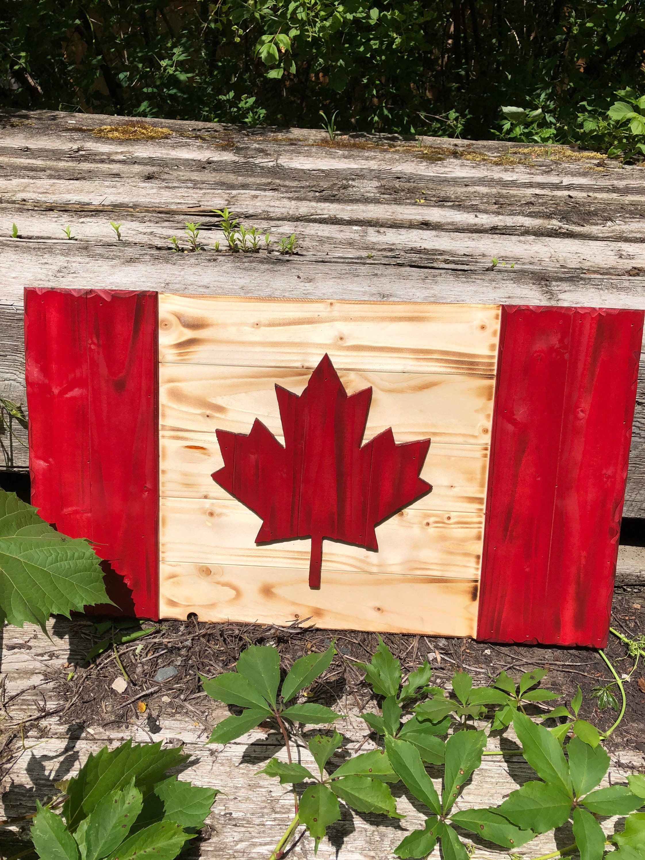 Rustic Wood Canada Flag traditional Red Etsy Canada