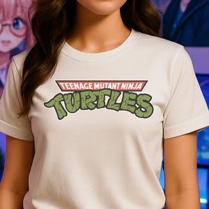 Teenage Mutant Ninja Turtles-shirt | TMNT Retro T-shirt met cartoon | Nostalgiecadeau 80s 90s | Comic Con-cosplayshirt | Klassiek logo Turtle Power