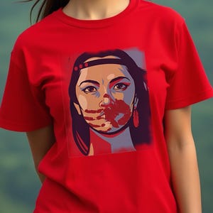 MMIW Awareness Shirt | Red Handprint Tee | Distressed Indigenous Woman Graphic | Missing and Murdered Native Women Shirt | Unisex Tee