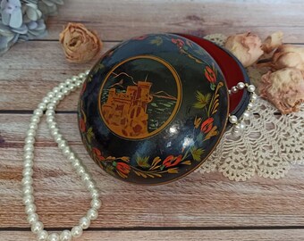 Vintage wooden jewelry box, USSR Jewelry Box Hand-Painted, Jewelry Box Ukrainian Traditional Vintage, Home Decor Gift for Her