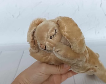 Vintage STEIFF 7317 Hansi Rabbit Mohair Floppy Sleeping Bunny