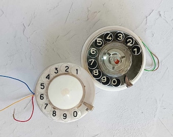 Set Vintage Dial Disk for Rotary Telephone, 2 pieces USSR Rotary Dial Pad, Retro Phone Part,Rotary Mechanism Made in USSR in 1977