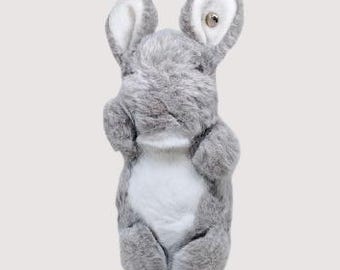 Steiff Gray Manni Hase Rabbit 1503/15 Plush Grey Bunny Steiff