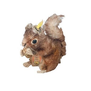 Antique 50&#39;s Era Squirrel Toy by Steiff 4317.03 Brown Mohair Steiff Plush Stuffed Animal Vintage STEIFF Steiff ANIMAL Antique steiff