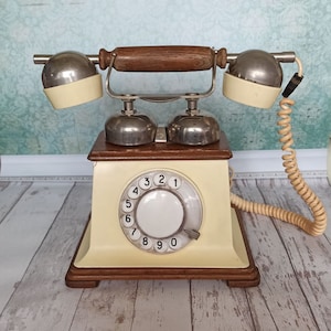 Antique telephone Vintage phone Disk phone French Victorian Style Rotary Phone Vintage Retro office decor Vintage Home decor Desk phone