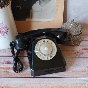 Vintage telephone Retro office decor Old phone Vintage Home decor Desk phone Dial disc phone Telephone USSR