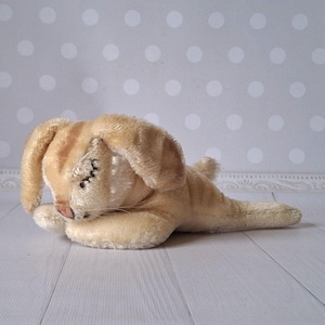 Rare Vintage Steiff SLEEPING Hansi Rabbit 7317 Mohair Floppy Sleeping Bunny Rabbit Antique toy Original Steiff