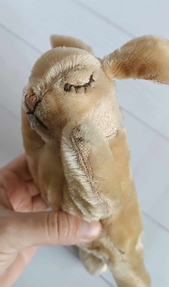 Vintage STEIFF 7317 Hansi Rabbit Mohair Floppy Sleeping Bunny