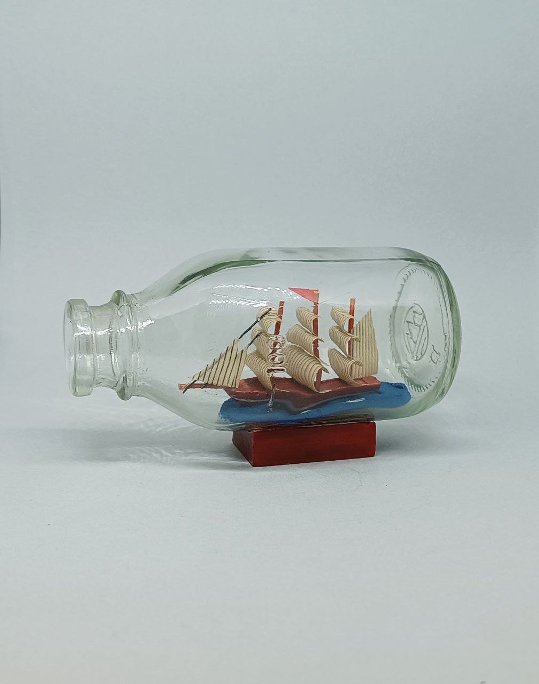 Mini Ship in a Bottle Miniature Ship in Bottle Beach House Decor