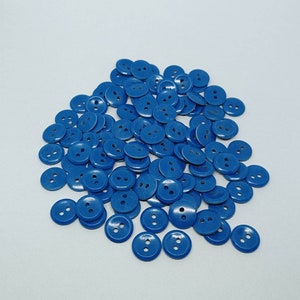 100 Pieces Small blue denim Round Buttons Vintage Dress Shirt Buttons Plastic Buttons Made in USSR Buttons Doll Making
