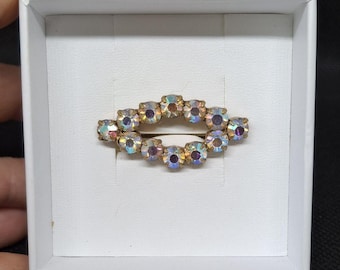 Vintage Czech Brooch Rhombus Rhinestone brooch Antique brooch Vintage pin Brooches Retro brooch Vintage accessory Jewelry accessories