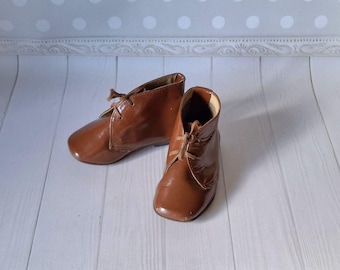 USSR Patent leather Kids boots Vintage Leather Baby Boots Retro boots Vintage Decor Kids room decor Antique shoes Old Baby Shoes