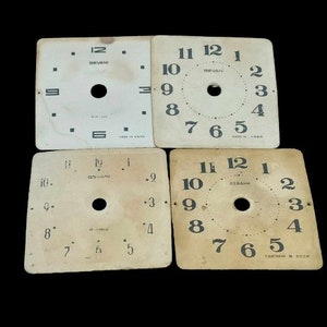 4pcs. Vintage Clock Faces Steampunk Art Craft Projects Cardboard Clock Fronts Square Shaped Carton Alarm Clock