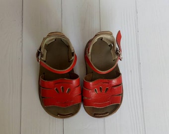 Vintage Decor Kids room decor Antique shoes Vintage Leather Baby sandals Old Baby Shoes Leather Kids boots Soviet baby shoes Retro boots