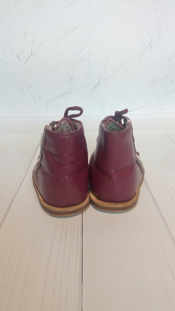 Leather Kids boots Vintage Leather Baby Boots Sov… - image 3