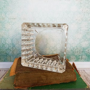 Vintage Crystal case from USSR watch Crystal photo frame Vintage decor Crystal blank for needlework decor