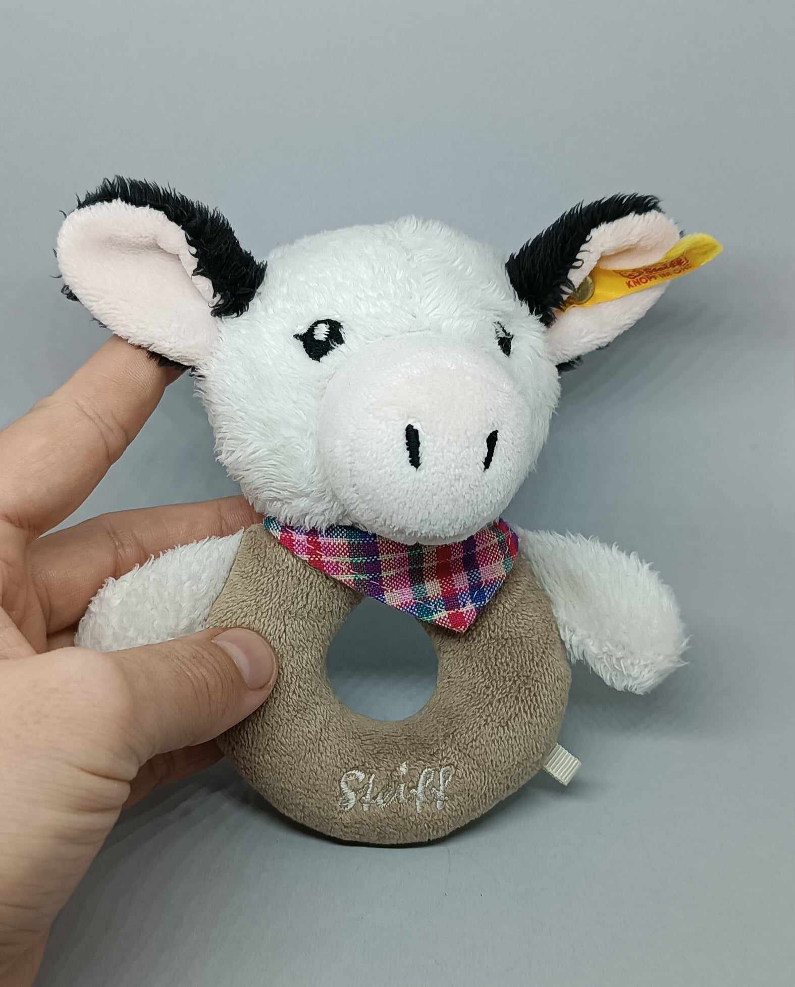 Steiff 241048 HAPPY FARM Cowaloo Cow Grip Toy Rattle - Etsy