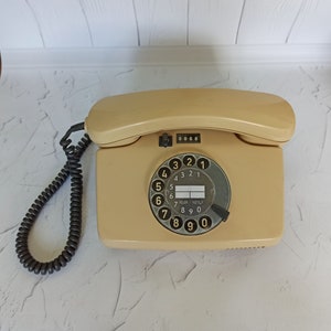Retro office decor Old phone Vintage Home decor Vintage telephone Desk phone Dial disc phone Telephone USSR