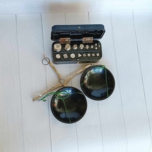 Antique 1973 APOTHECARY WEIGHTS Set Vintage Pharmacy Scales Vintage Home decor Balance Scales Vintage Gadgets USSR