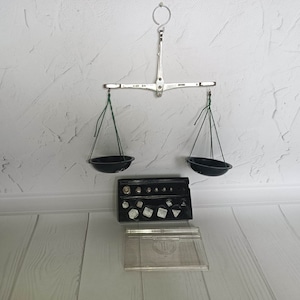 Antique 1971 APOTHECARY WEIGHTS Set Vintage Pharmacy Scales Vintage Home decor Balance Scales Vintage Gadgets USSR