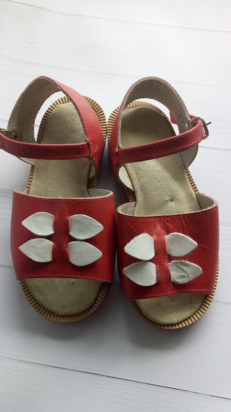 Vintage Leather Baby sandals Old Baby Shoes Leather Kids boots Soviet baby shoes Retro boots Vintage Decor Kids room decor Antique shoes
