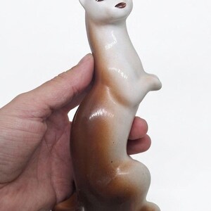 Vintage-Porzellanfigur Wiesel, glasiertes Porzellan, Vintage-Wohndekoration, minimalistische Kinderzimmerdekoration, Waldtier Bild 6