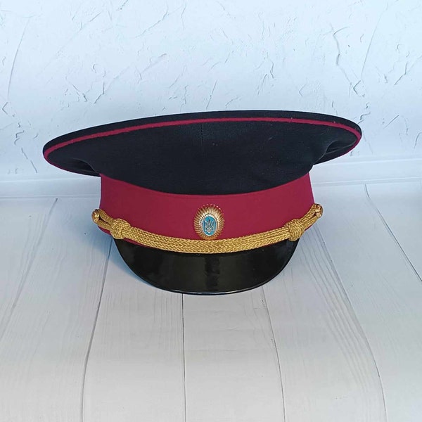 casquette militaire vintage, casquette visière ukrainienne, armée, chapeau d’officiers de haut rang, casquette du ministère des Situations d’urgence de l’Ukraine 1990