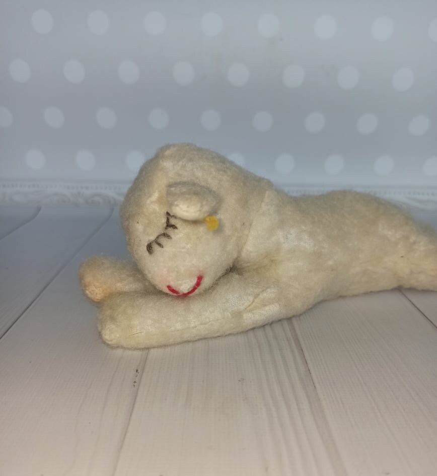 ヴィンテージ　シュタイフ　「Floppy Lamby」【sa477】 Steiff 'floppy Lamby' Vintage Steiff Sleeping Lamb Vintage