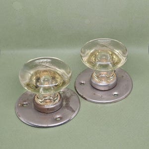Vintage Set clear Glass Door Handle, Old Door Knobs Vintage Home Decor Vintage door knobs