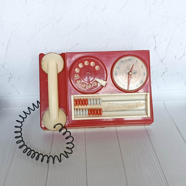 Antique toy Telephone USSR 70s Soviet telephone Vintage toy phone Vintage Home decor