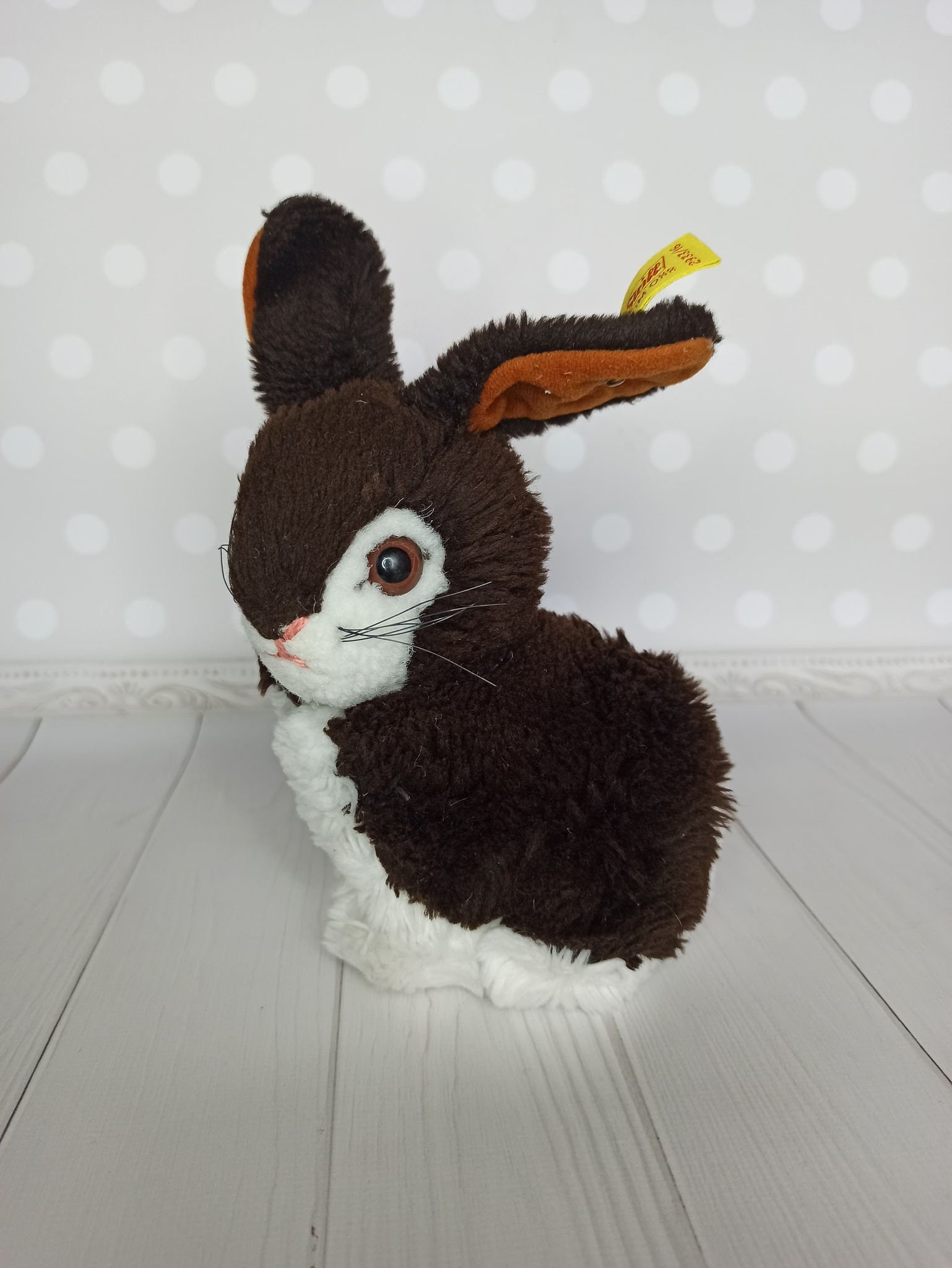 Vintage German STEIFF Snuff Bunny Ean 2933/16 Button Tag Original