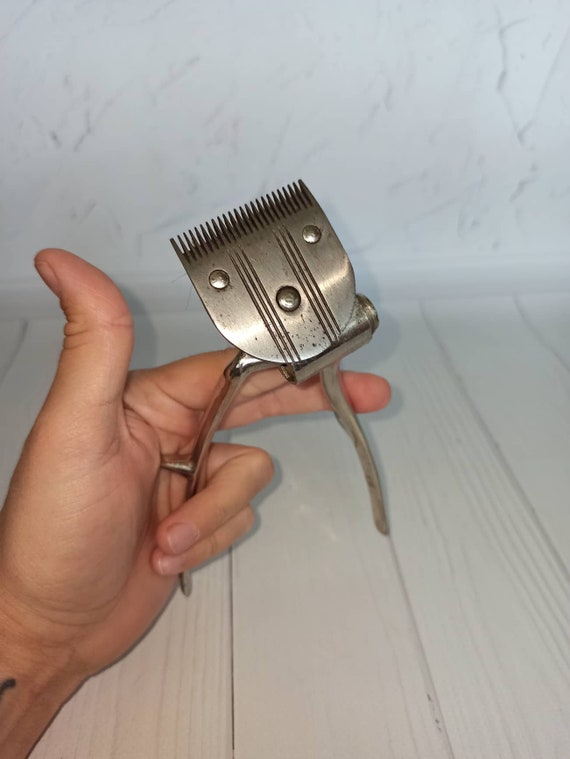 Set Soviet Mechanical Hair Trimmer Vintage Barber Clipper