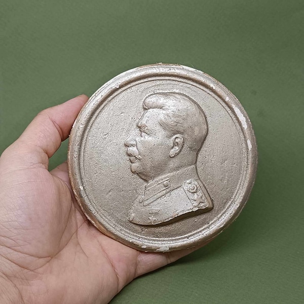 Rare Find Soviet plaque Joseph Stalin Vintage portrait of Stalin Vintage wall decor Communist propaganda