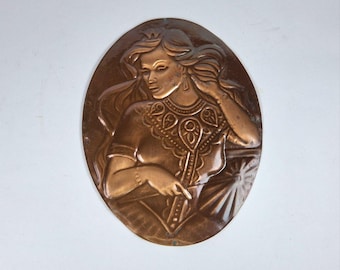 Soviet embossing picture Vintage Home decor Picture chasing Relief paintings Metal wall decor Copper chasing picture Vintage picture