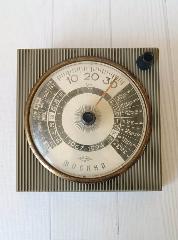 Vintage Thermometer 1970s Indoor Thermometer Soviet Perennial Calendar  Vintage Calendar Soviet Desk Thermometer Vintage Home Decor Moscow -   Hong Kong