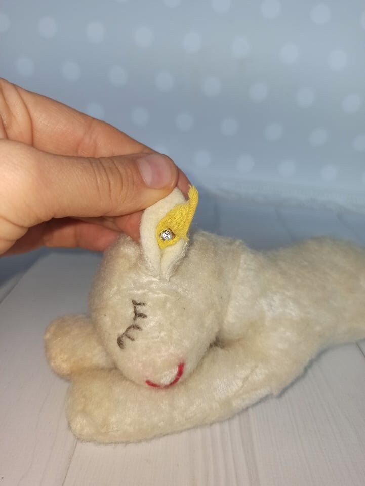 Steiff 'floppy Lamby' Vintage Steiff Sleeping Lamb Vintage