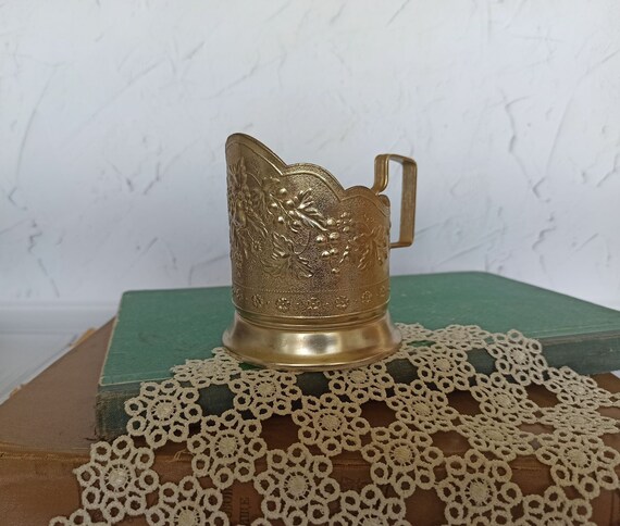 Vintage Soviet Tea Glass Holder Vintage Home decor Russian Podstakannik USSR 1980's