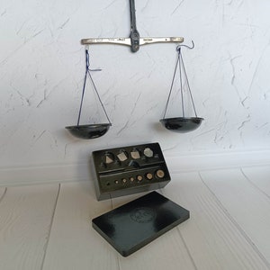Antique 1980 APOTHECARY WEIGHTS Set Vintage Pharmacy Scales Vintage Home decor Balance Scales Vintage Gadgets USSR