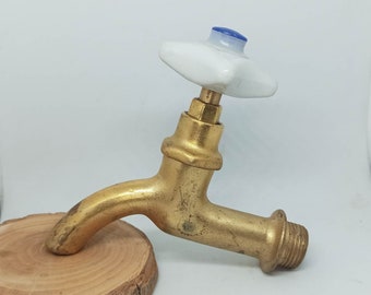Vintage Water Tap Water Valve Faucet Antique Brass Water Faucet retro bathroom decor plumbing