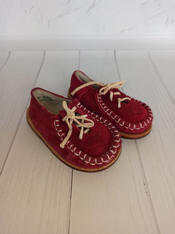 Vintage Leather Baby Boots Old Baby Shoes Leather… - image 5