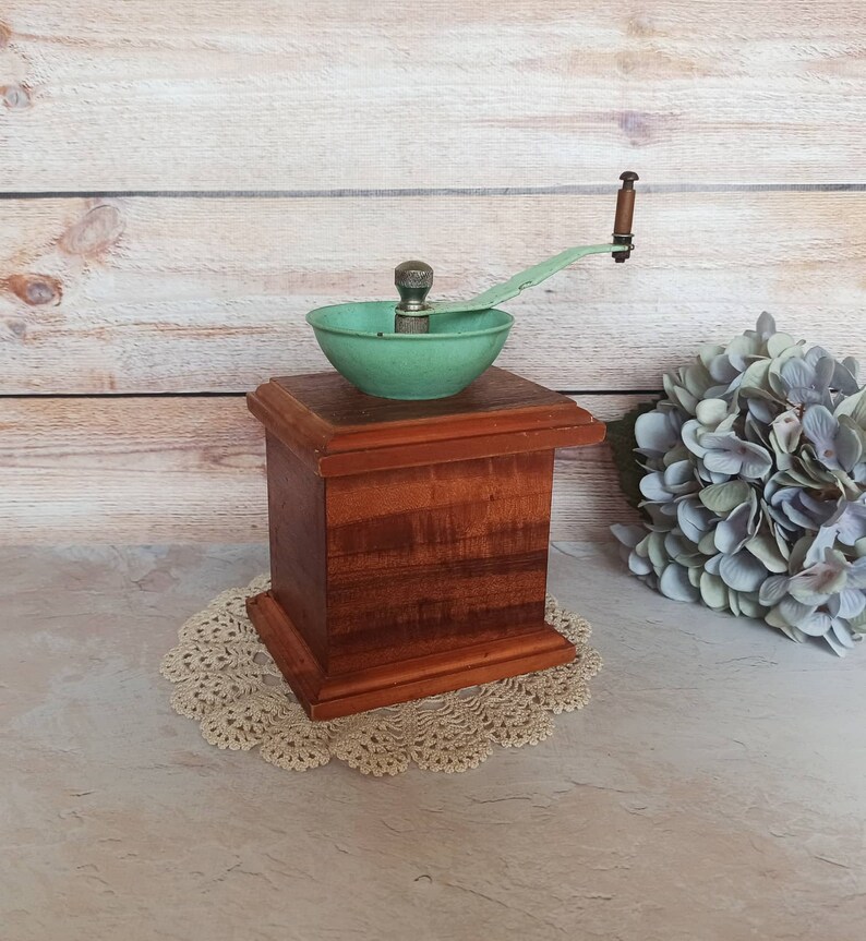 Antique Wooden Coffee Grinder Photo Decor Retro Kitchen Etsy