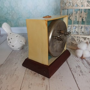 Retro Clock the USSR Vintage decor Soviet alarm clock Vintage 60s Vintage Home decor Turquoise table clock Mechanical desk wind up clock image 5