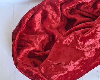 Vintage Plush Bright red Luxurious fabric (viscose on cotton base) Antiques Teddy bear plush